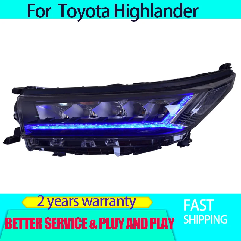 

Car Styling for Toyota Highlander Head Lights 2018-2021 Headlights DRL Turn Signal Low High Beam Projector Lens