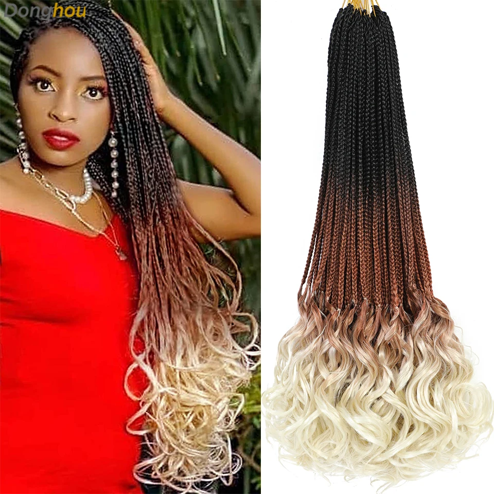 French Curl Crochet Braids 14 18 24 Inch 1- 8 Packs 1B 30 27 350 613 Bug Grey Colors Ombre Brown Goddess Box Braids Crochet Hair
