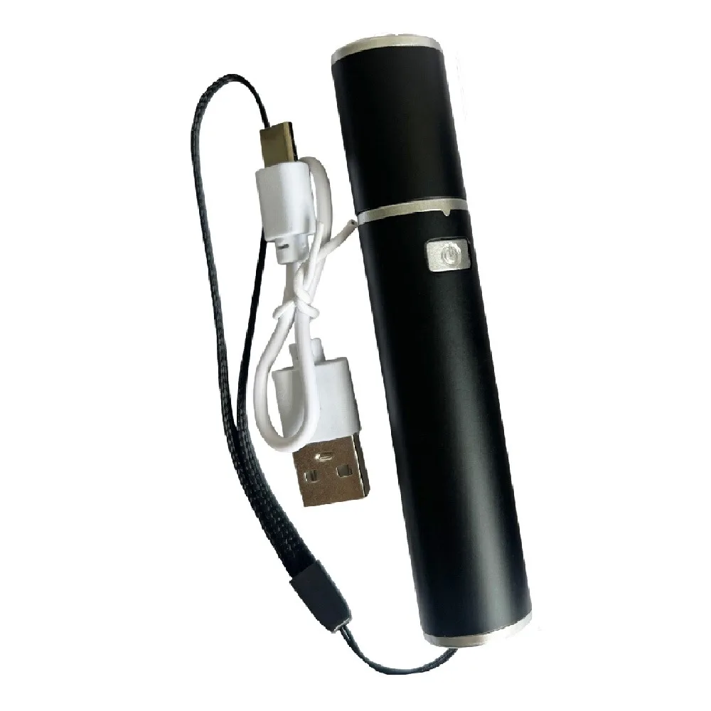 Super Bright Telescopic Zoom Flashlight Rechargeable Waterproof White Laser Flashlight Stainless Steel Multifunctional