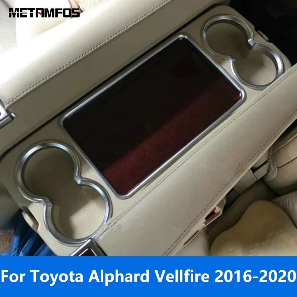 

For Toyota Alphard Vellfire 2016-2019 2020 Matte Rear Seat Water Cup Holder Panel Cover Trim Interior Accessories Car Styling
