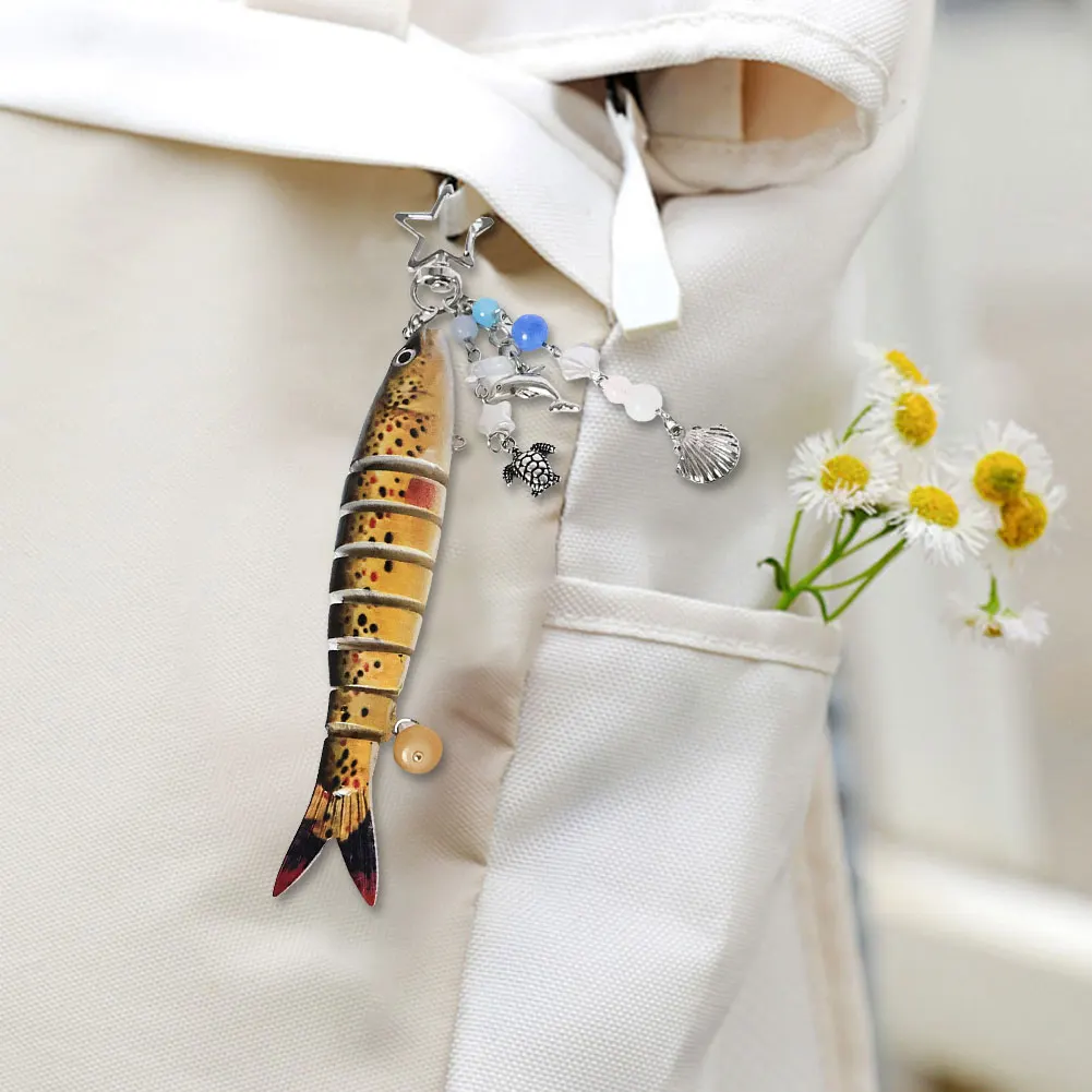 الأسماك المفاتيح الاكريليك الصيد إغراء المفاتيح حقيبة الظهر قلادة هدايا الصيد للرجال #2