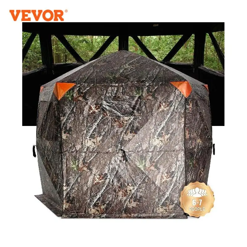 

VEVOR Hunting Blind 288° See Through Ground Blind 6-7 Person for Hunting with Carrying Bag for Turkey and Deer Hunting 17.68lbs