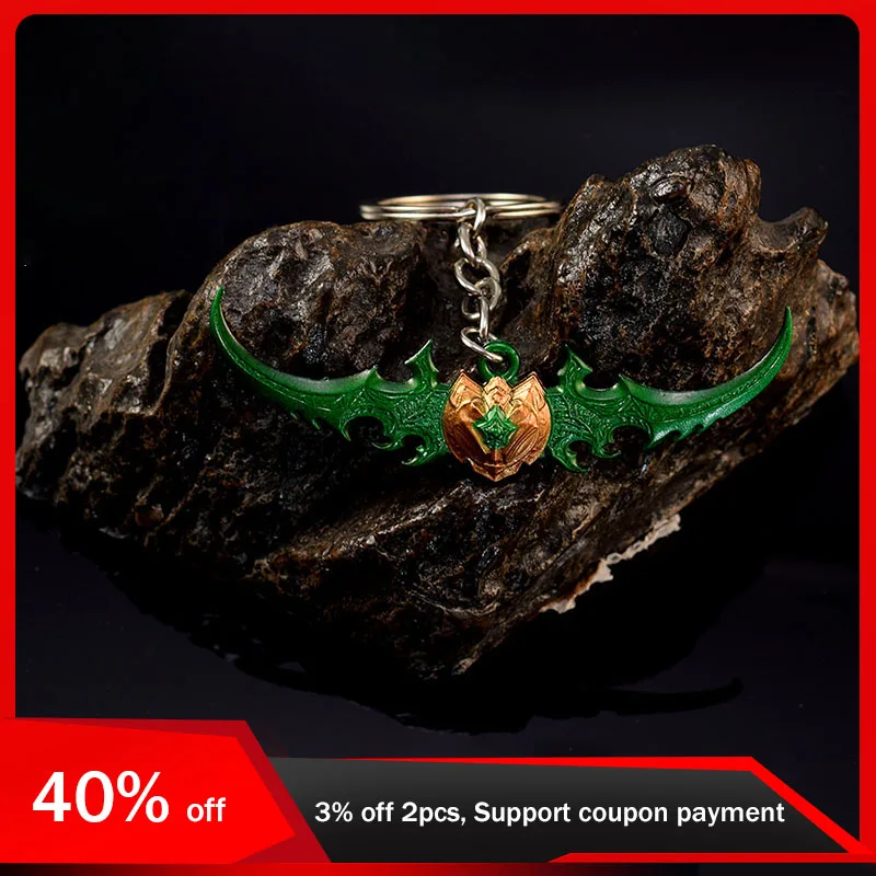 9cm World of Warcraft Keychains Warglaive of Azzinot Pendant Accessories All Metal Model Gifts Collections Game Peripherals