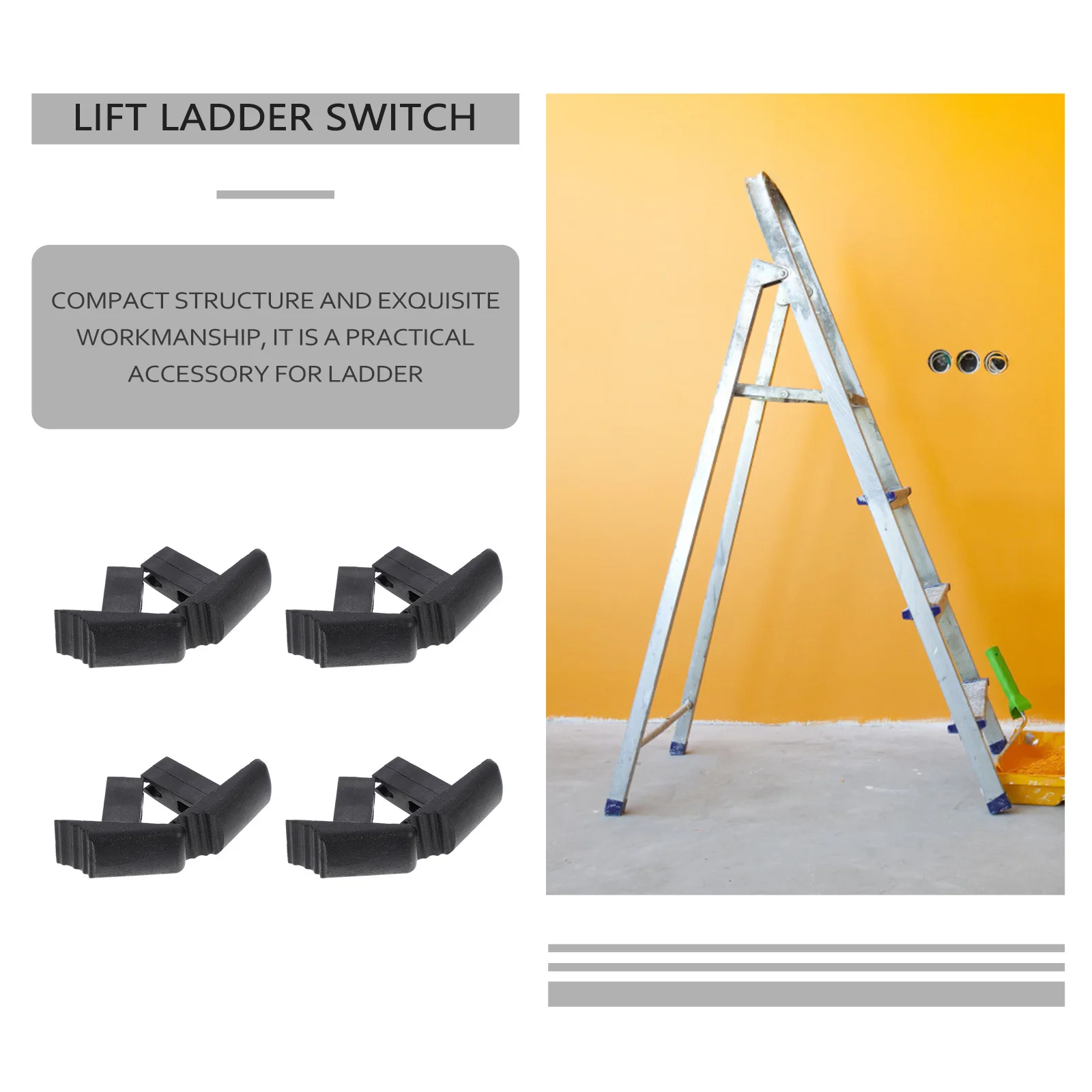 8Pcs Telescopic Ladder Switch Replacement Lift Button Component Strong Impact Resistant for Single Sided Step Ladder Plastic