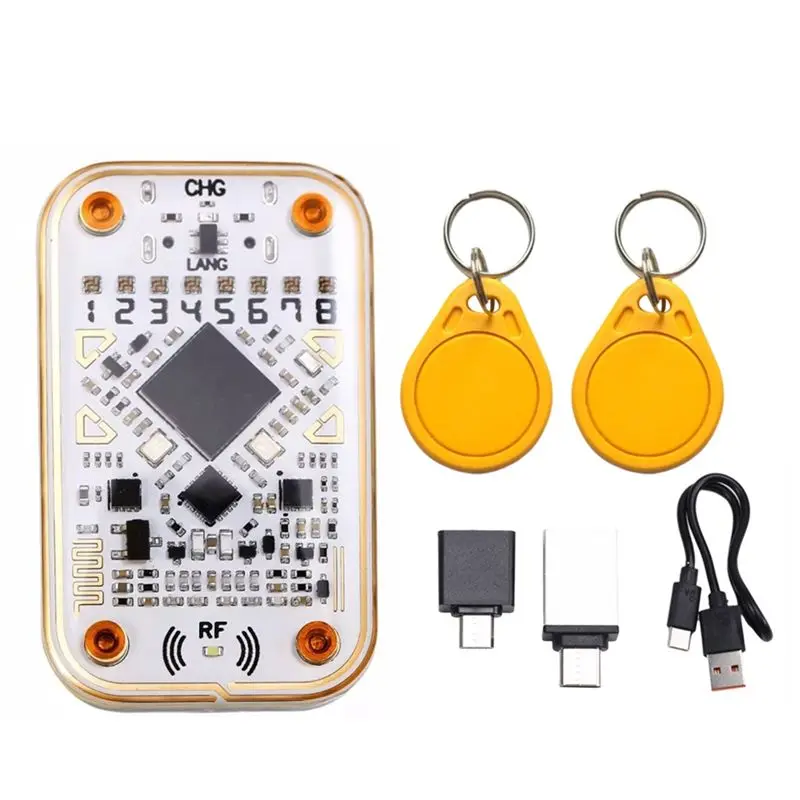 

[НОВИНКА A09R!】 Ультра RFID-считыватель смарт-чипов Chameleon + 2 брелока-брелка Эмулятор смарт-карт 125 К 13,56 МГц IC Инструмент для декодирования идентификационных карт NFC