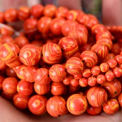 Natural Stone Beads Round Orange Malachite Spacer Beads for Jewelry Making DIY Charms Bracelet Necklace Accessorie 4 6 8 10 12mm