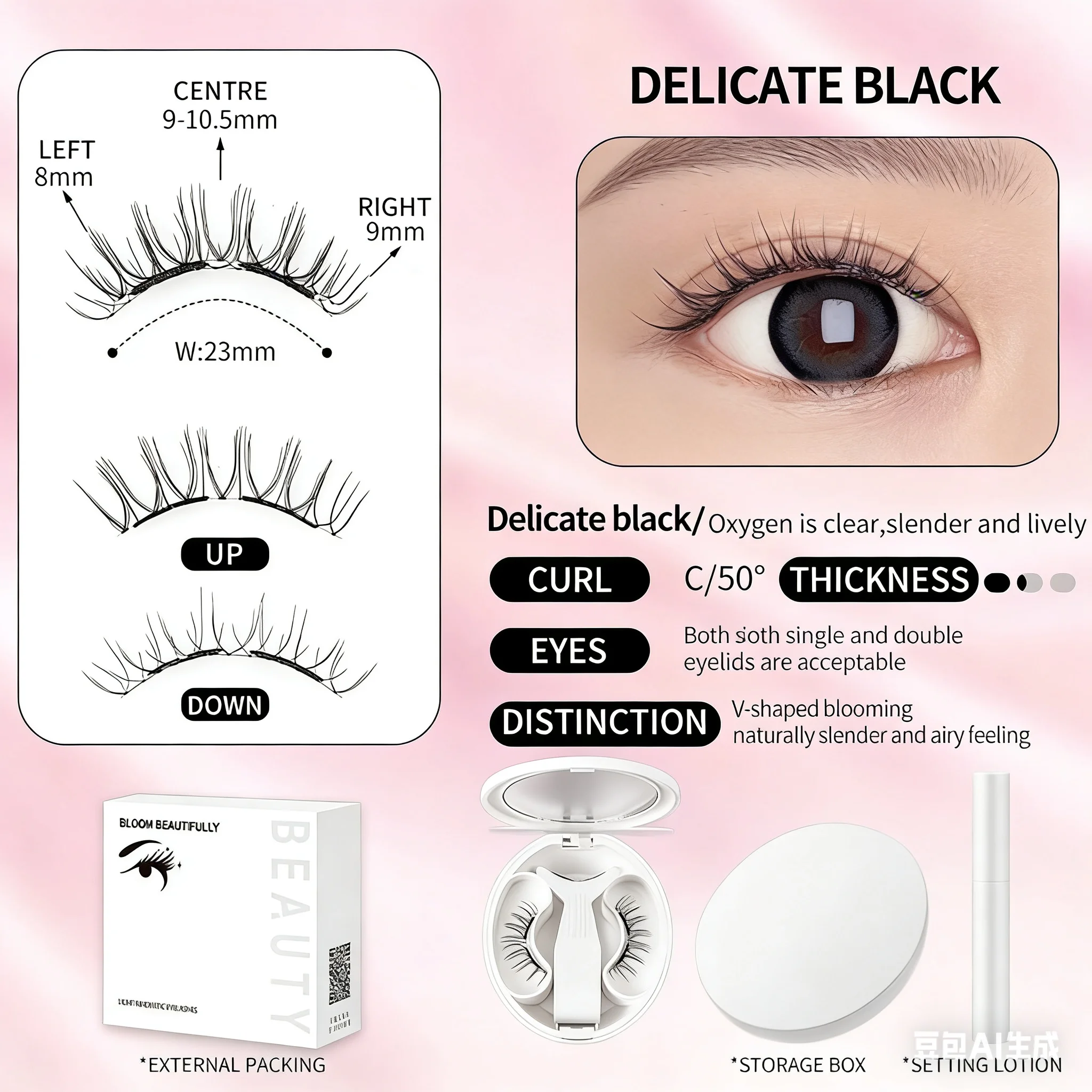 

Soft Magnetic Eyelashes No Glue Needed Reusable Natural Look 3D Lashes Easy Apply Soft Magnetic Lashes Kit for Eye Makeup
