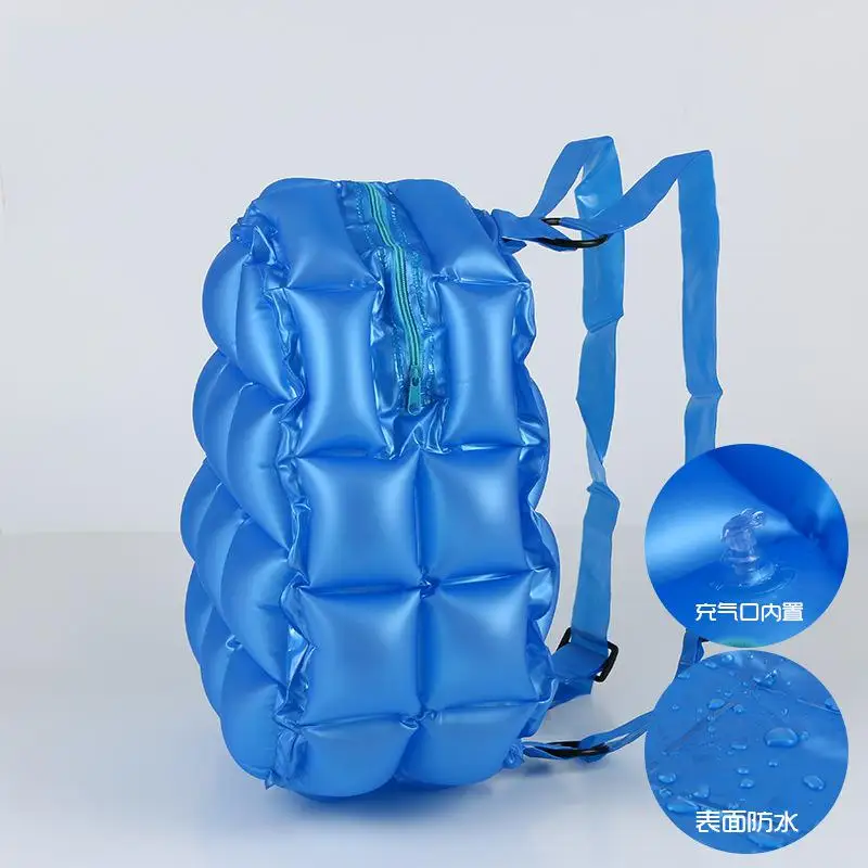 Pvc Beach Bag Waterproof Inflatable Children\'s Schoolbag Women\'s Backpack Waterproof Bag Beach Bag Outdoor Supplies Swimming bag