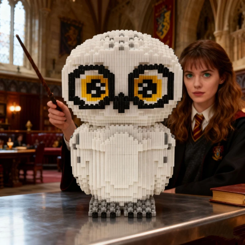 

27 см белая сова строительные блоки головоломка сборка 3D стоячая модель орнамент подарок