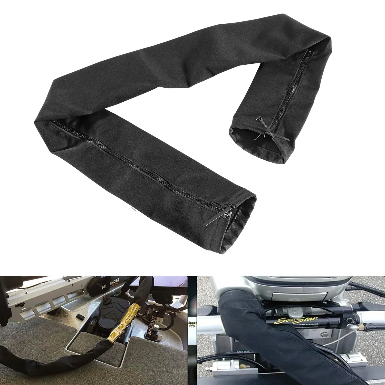

48'' Long Trolling Motor Cable Organizer Sleeve with Zipper , ZRS-1-DP Casing, for Cover Wire and Extension Cords