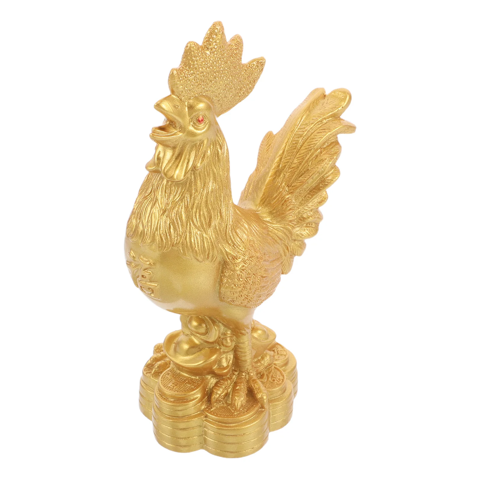 

Gold Resin Rooster Ornament Elegant Fortune Character Living Room Entryway Home Decor Decorative Chicken Sculpture