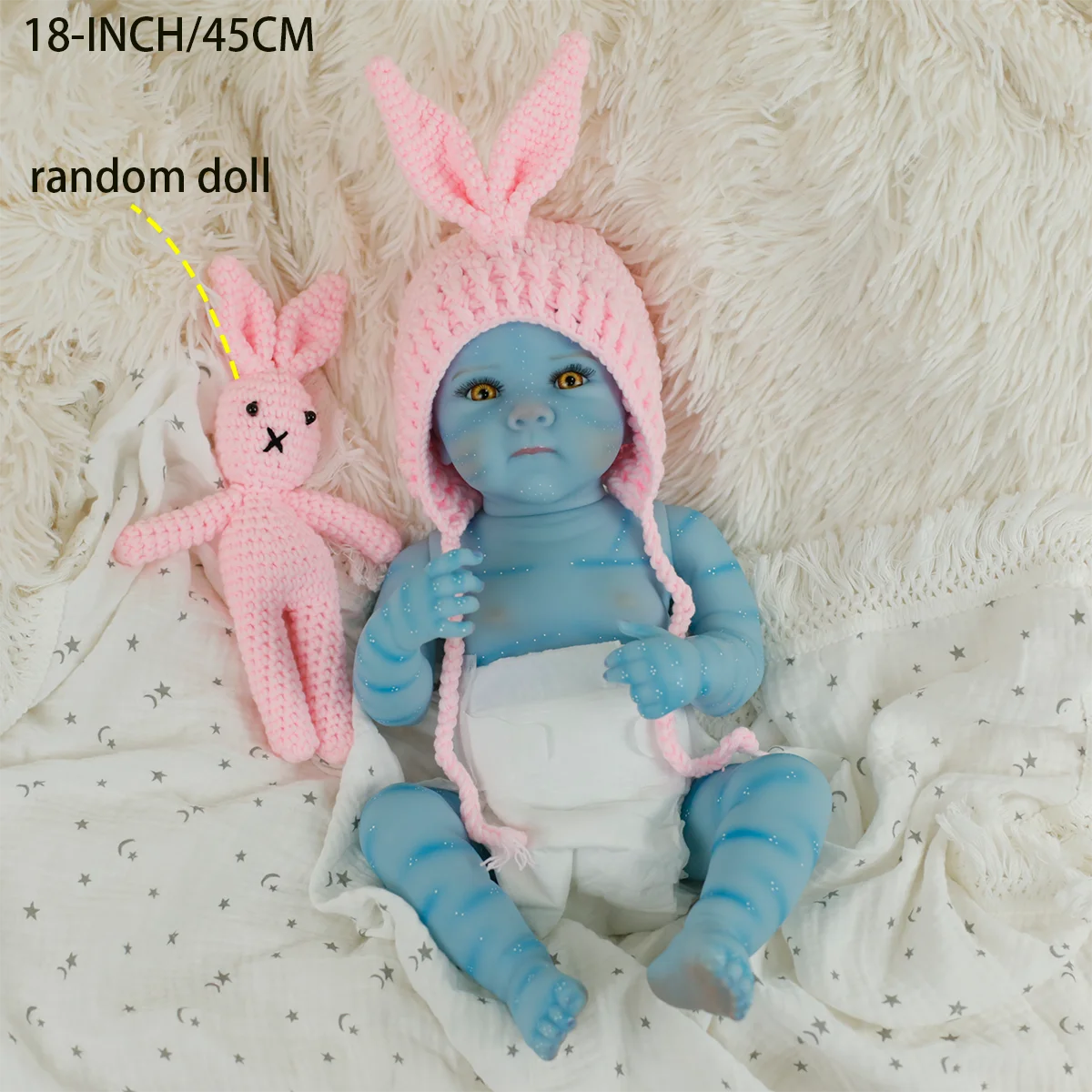 

Bettie Realistic Reborn peculiar blue fairy Youngsters Doll Baby Full Body Soft Silicone Bebe Doll suit for Birthday present