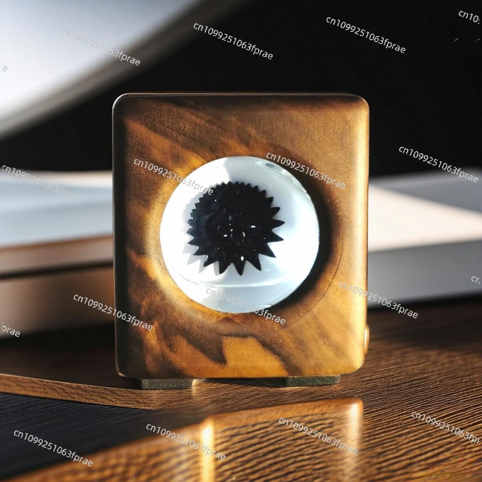 Handmade walnut solid wood magnetic fluid music rhythm light tabletop decompression ornament venom gift pickup