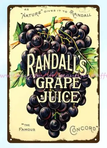 1910s Randalls grape juice metal tin sign modern bedroom designs