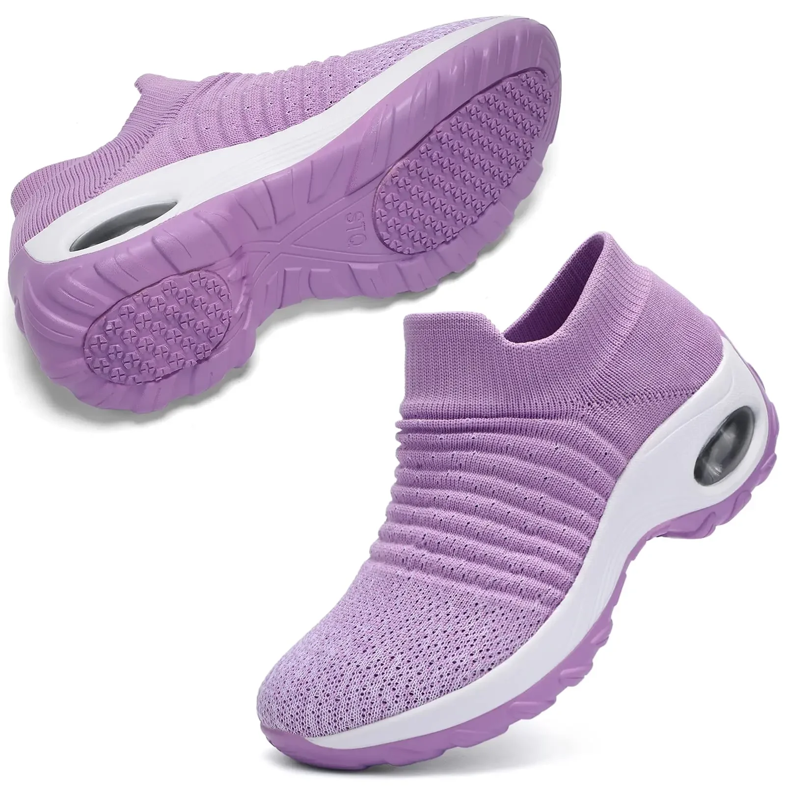 

Women's Walking Shoes - Sock Sneakers Slip on Mesh Platform Air Cushion Athletic Shoes Work Nurse Comfortable