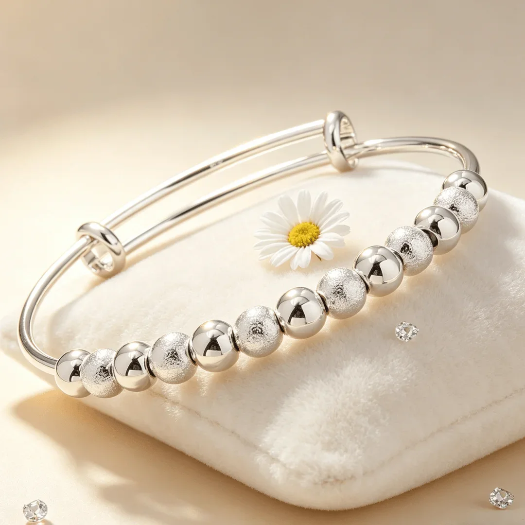 New Fashion 925 Sterling Silver Beautiful Lucky Beads Bracelets Adjustable Bangles for Women Party Wedding Accessories Jewelry