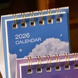 

Мини-календарь на 2026 год с креативной обложкой в стиле ретро-пейзажа — аксессуары для офисного школьного стола, уникальное украшение для стола, подарок
