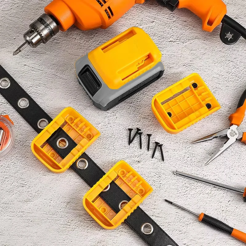 1/2/3pcs for Dewalt,18V 20V 60V Battery Holder Wall Storage Mounts Stander Mount Display Hanger Dock Battery Belt Buckle Yellow