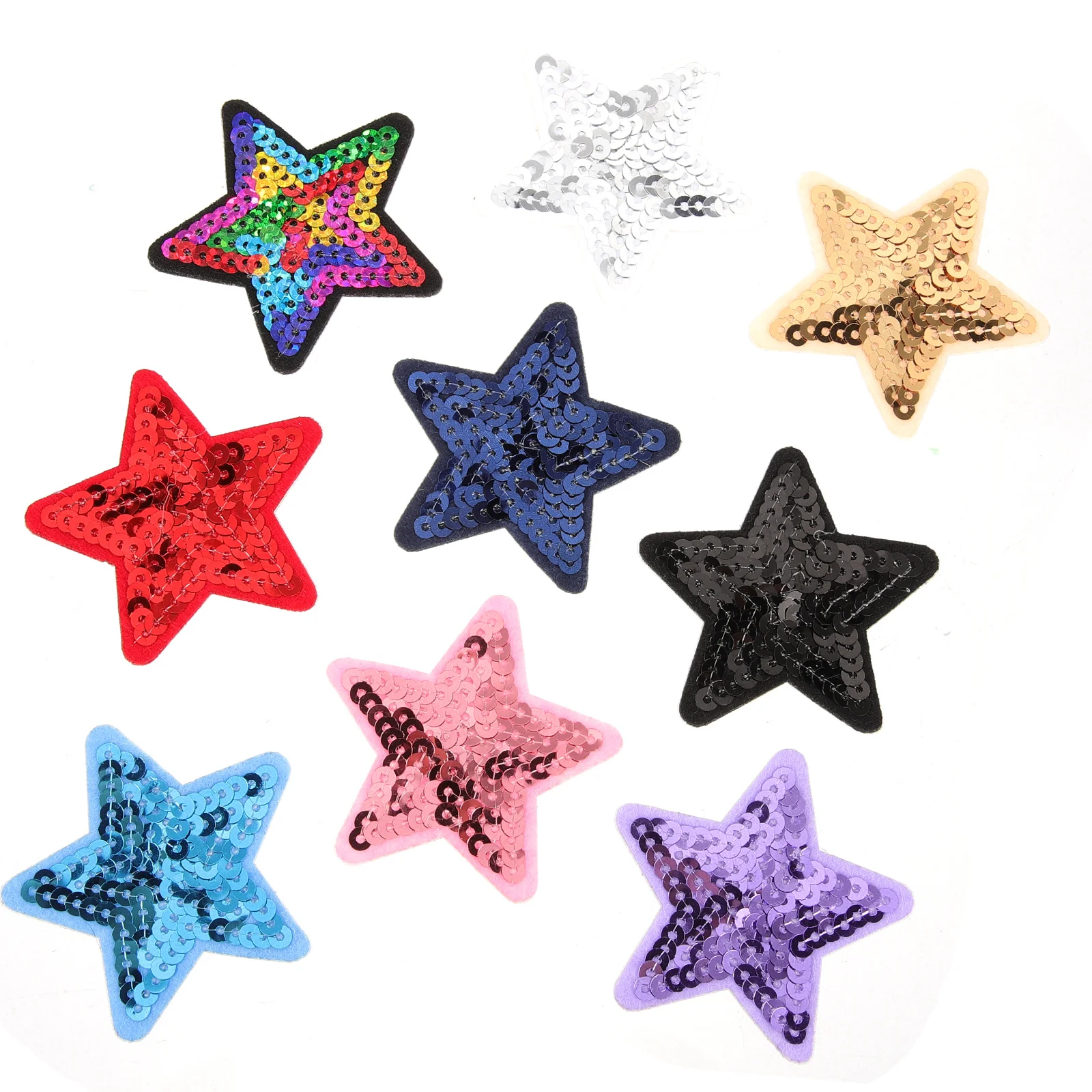 9 Uds. De bonitos parches adhesivos de estrellas para mochilas, chaquetas, vaqueros, sombreros, reparación de ropa DIY y decoración de moda, parches de estrellas