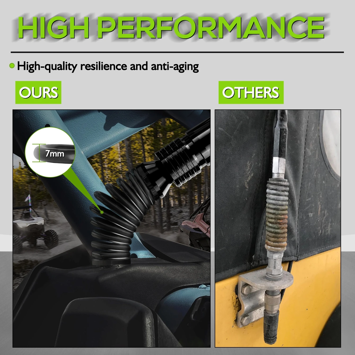 UTV Whip Lights Spring Mounting Base LED Light Whips Spring Base Quick Release ATV Whip Spring For UTV ATV Polaris Boat Offroad