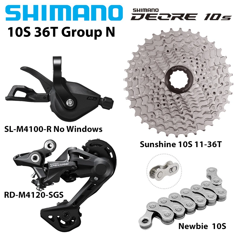 Shimano Deore m4100 1x10S groepset derailleur RD-M4120 10-speed schakelhendel Sunshine cassette 36T 40T 42T 46T 50T beginnersketting