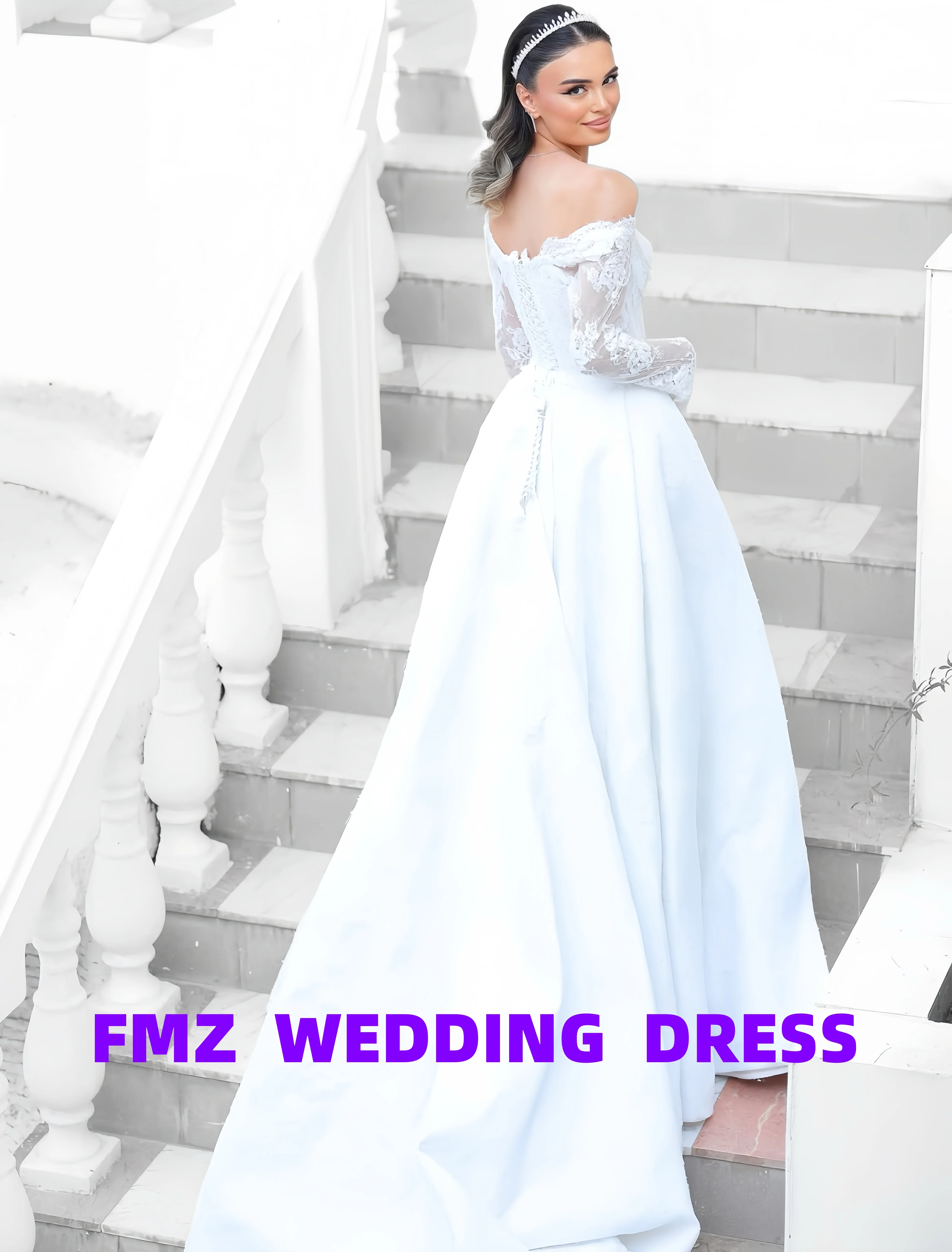 Customized Sweet collar Long Sleeve Mermaid Detachable tail amanda novias vestidos de novia amanda's novias wedding dress