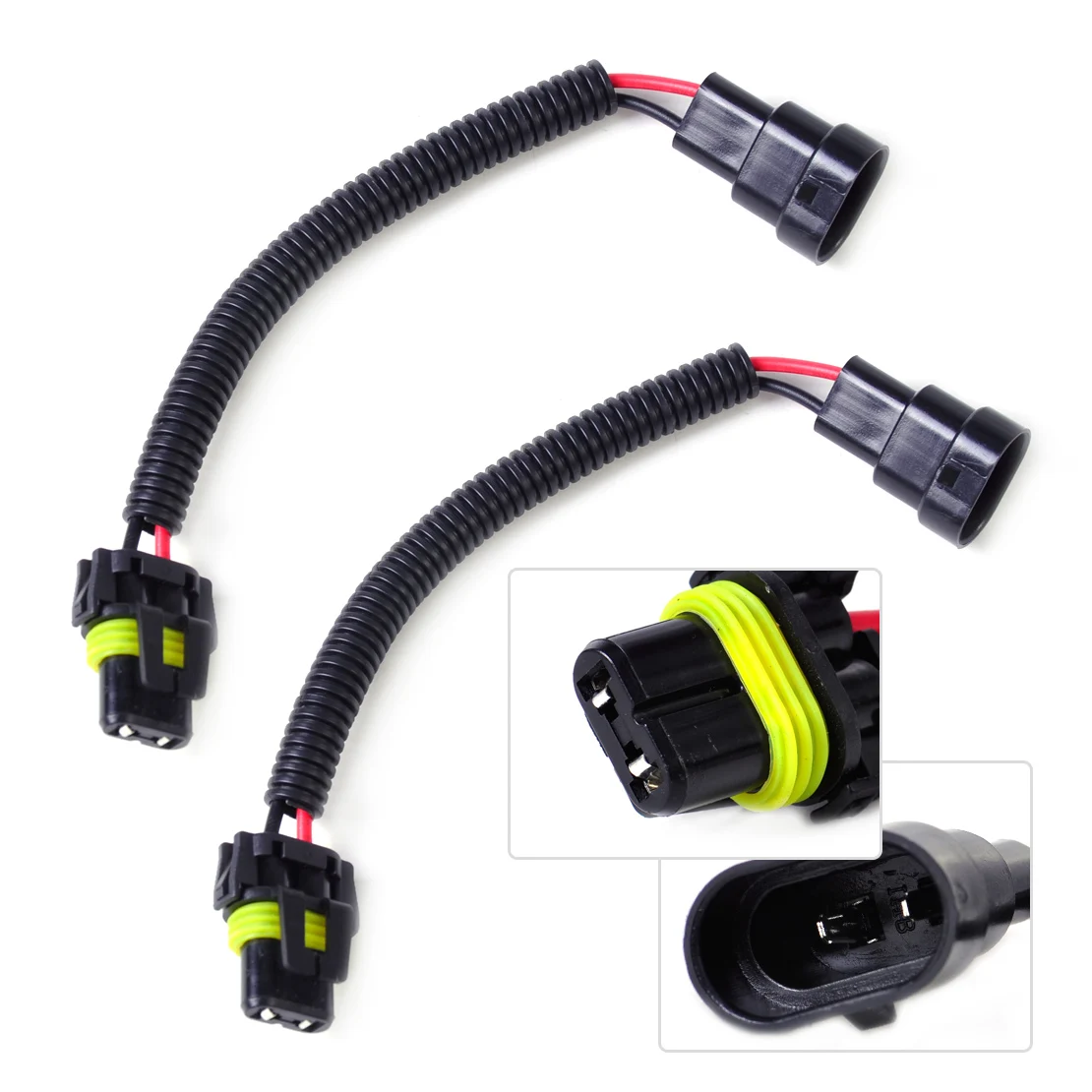 

CITALL 2pcs Black Color HB4 9006 9012 Extension Wiring Harness Socket Plug Wire for HB4 9006 9012 Headlight Fog Light