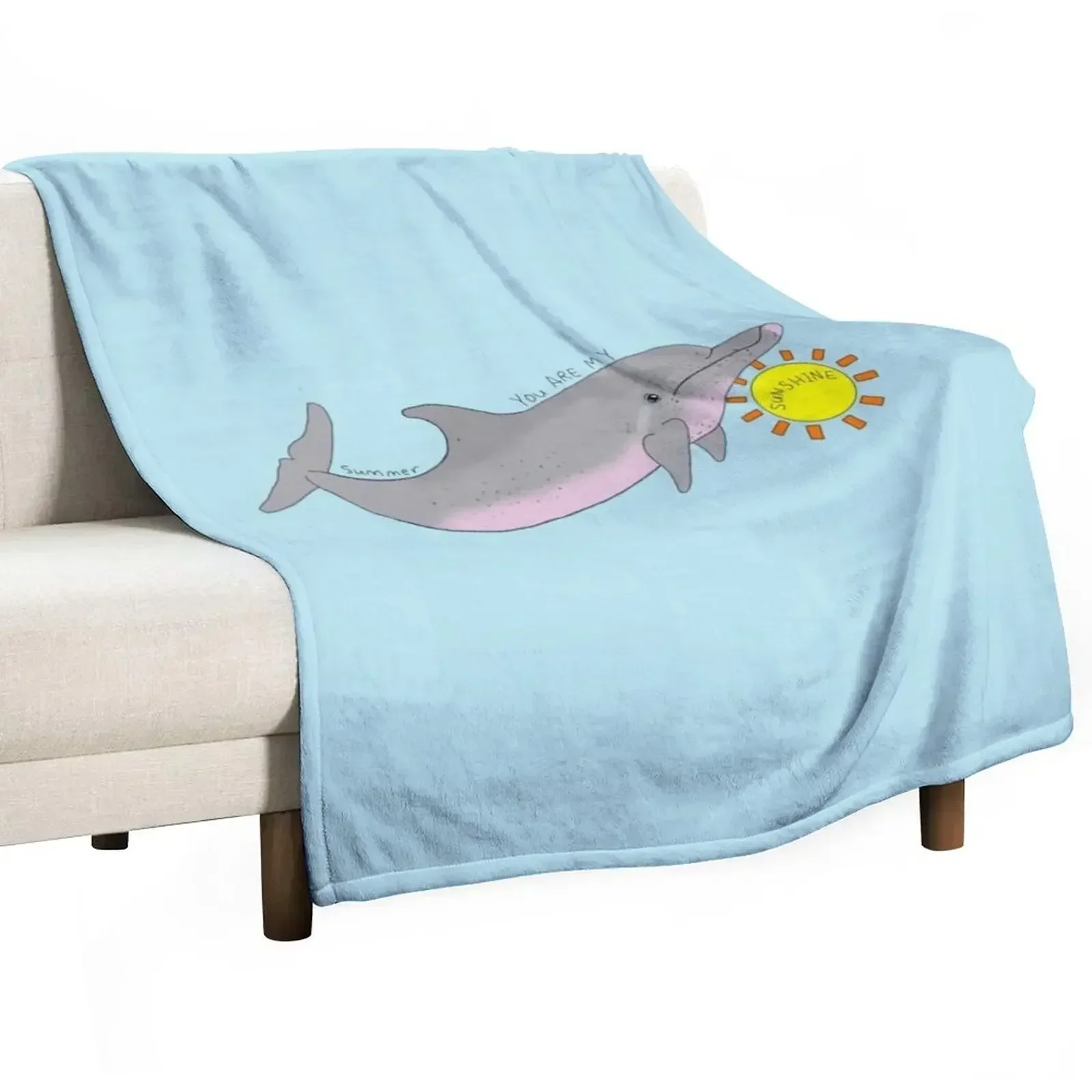 

Summer Dolphin Throw Blanket Warm Cozy Throw Blanket for Living Room Couch