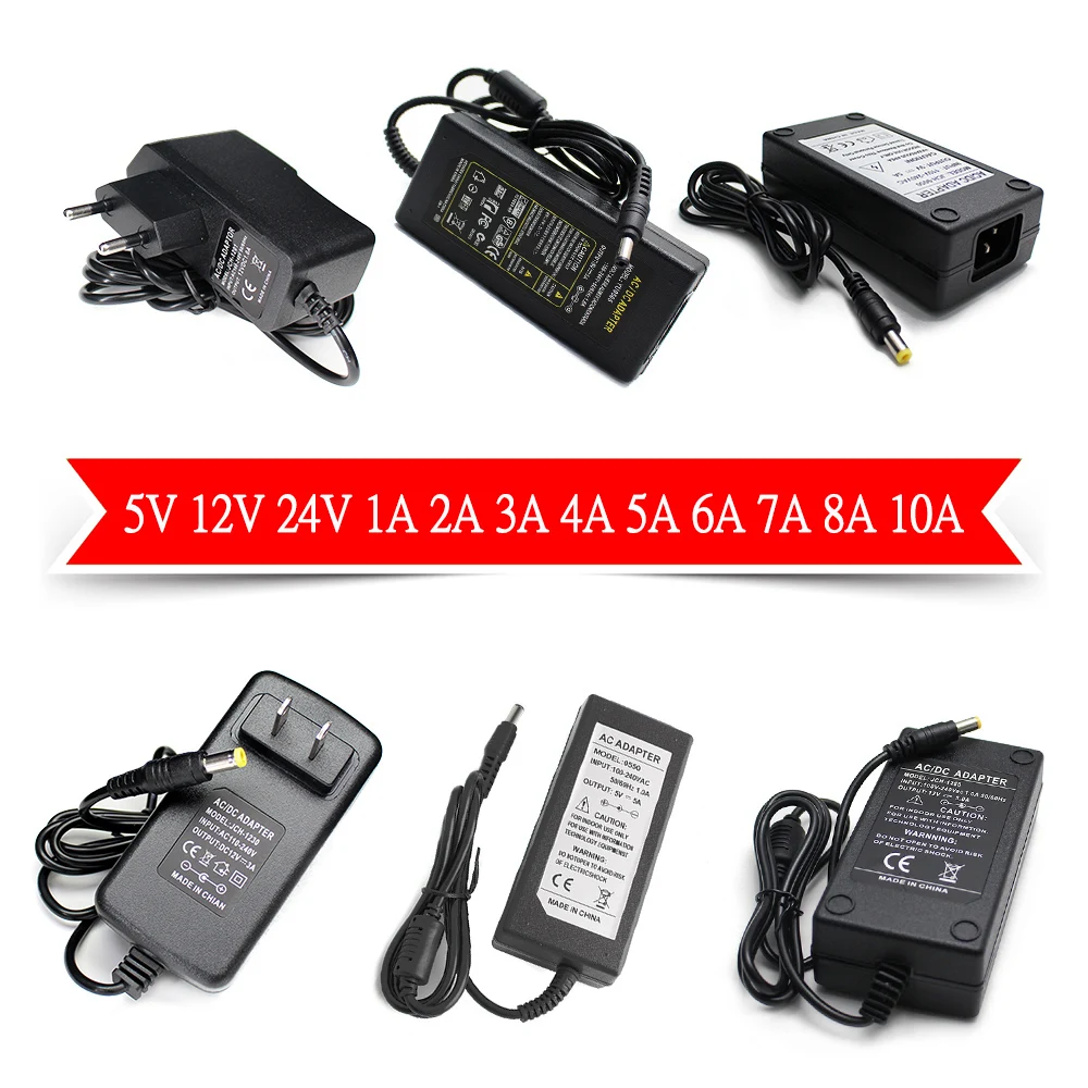 

AC-DC Power Adapter 5V 12V 24V Power Supply Source Converter 220V 110V TO 5 12 24V 1A 2A 3A 4A 5A 6A 7A 8A 10A LED Transformer