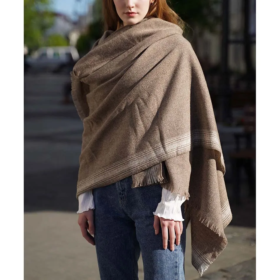 

Lamb Wool Shawl Women Warm Winter Scarf Wraps