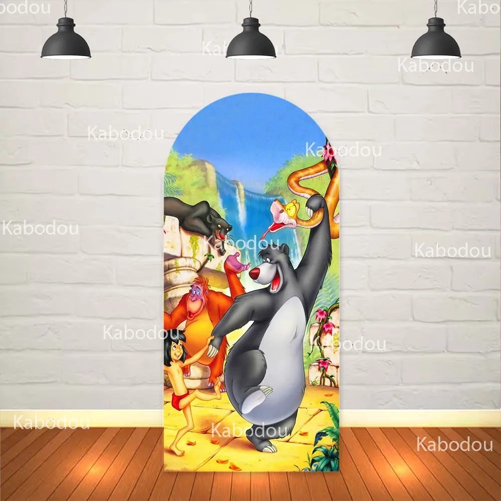 The Jungle Book Backdrop Arch Cover Boys Birthday Party Decoration Baby Shower Photography Background Studio Prop view 2