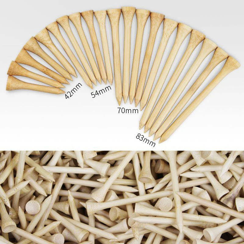 10 Count Golf Tees Bamboo Tee supporto per palline da Golf 4 dimensioni disponibili più forti delle magliette in legno Drop Ship 42mm 54mm 70mm 83mm