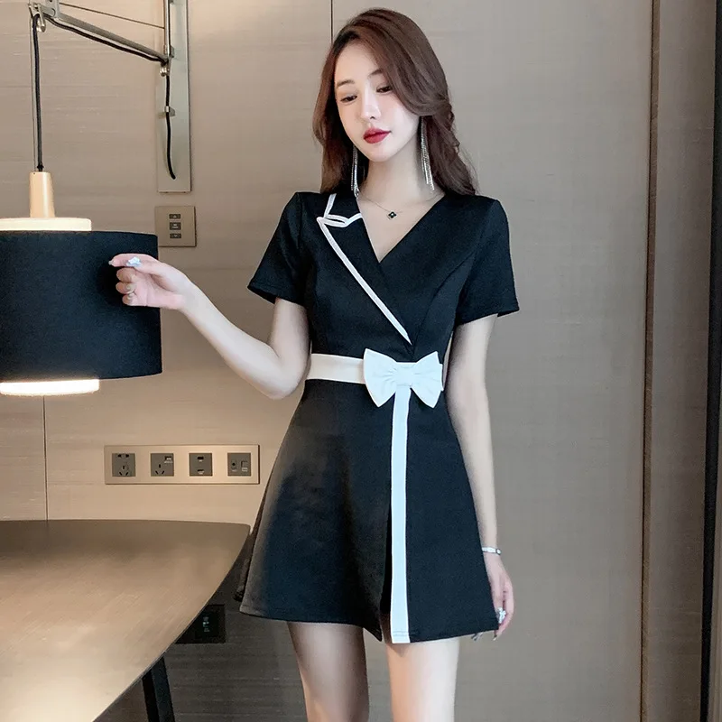 النساء ملابس العمل قميص تنورة قصيرة دعوى فندق النادل صالون تجميل سبا تدليك مسمار مقهى حمام القدم فني وزرة موحدة