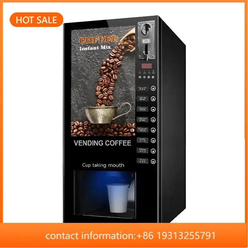 【Best-selling】V-40SCT Coin-operated Mixing Instant Coffee Vending Machine Coin Coffee Machine Automatic Coffee Dispenser