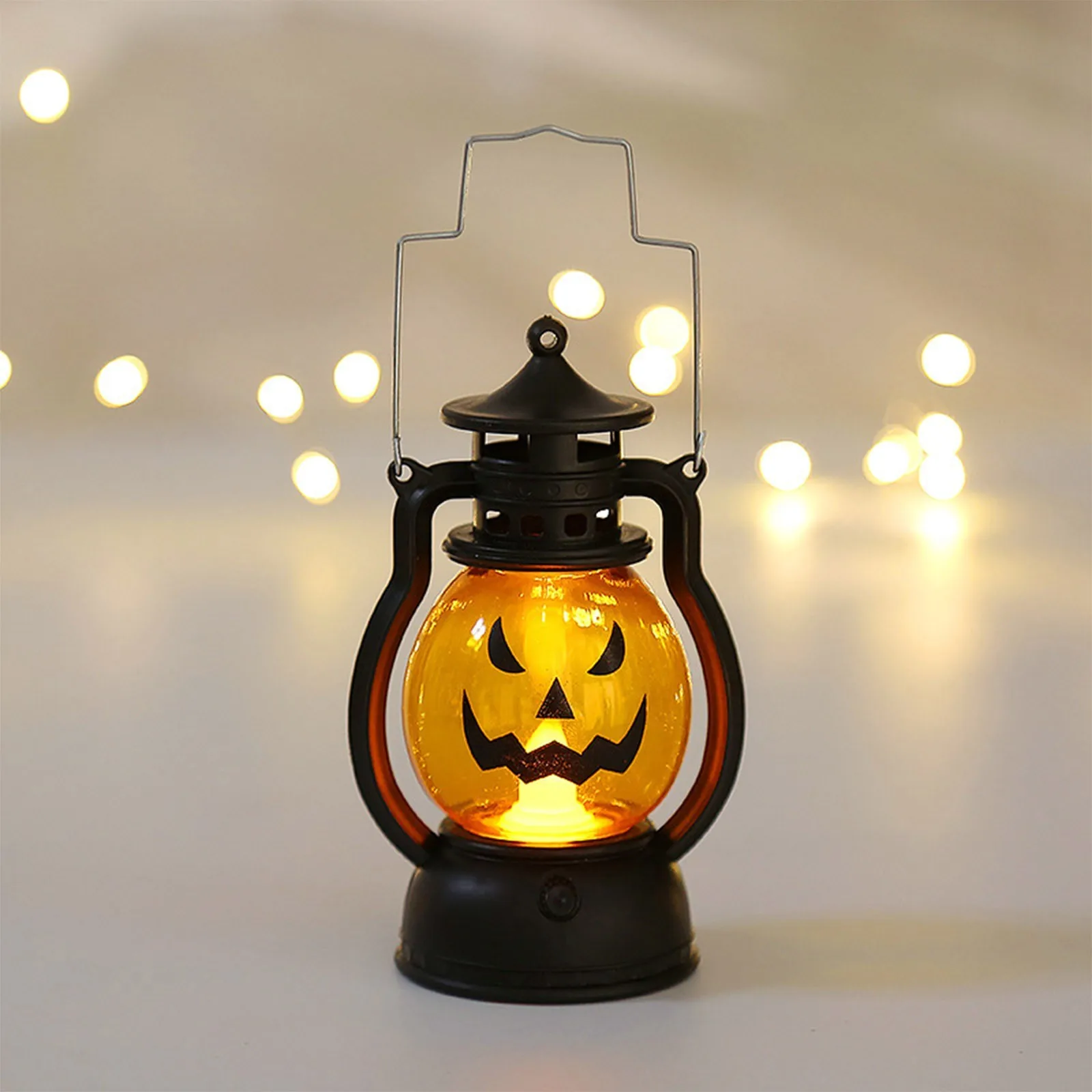 Lampada da zucca a LED di Halloween Lampada da atmosfera creativa luminosa in plastica Luce portatile per interni ed esterni Decorazione per feste