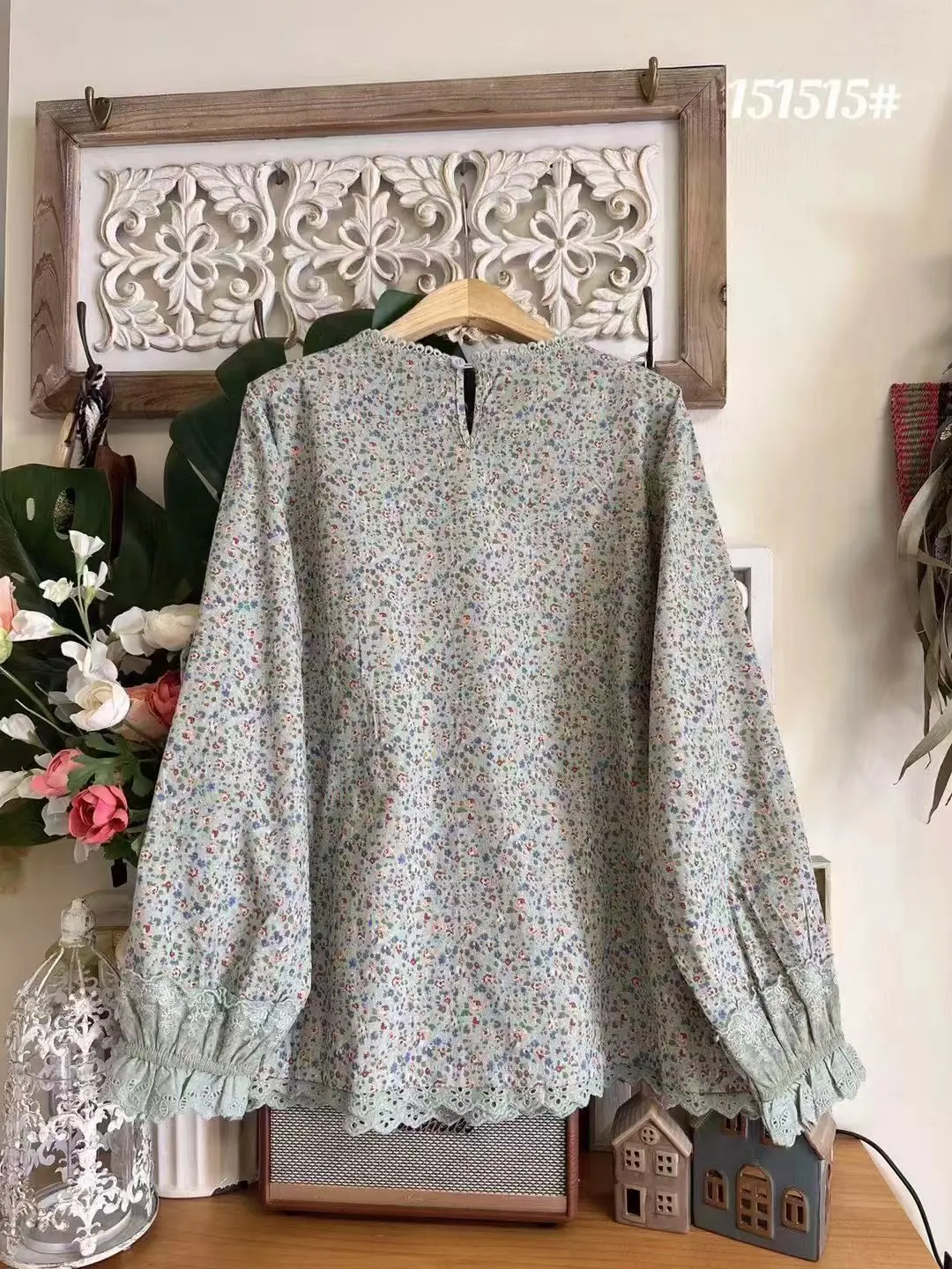 النساء موري كي الملابس خمر الأزهار طباعة التطريز تي شيرتات قطن ربيع الخريف س الرقبة طويلة الأكمام بلوزة فضفاضة غير رسمية القمم