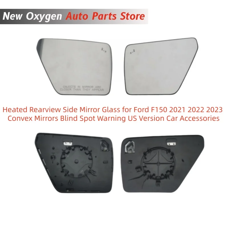 For Ford F150 2021 2022 2023 Convex Mirrors Blind Spot Warning US Version Car Accessories Heated Rearview Side Mirror Glass