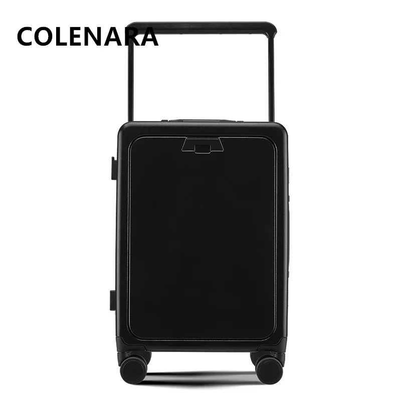 

COLENARA 20" Rolling Suitcase PC Front Opening Boarding Box 24 Inch Aluminum Frame Trolley Case USB Charging Cabin Luggage