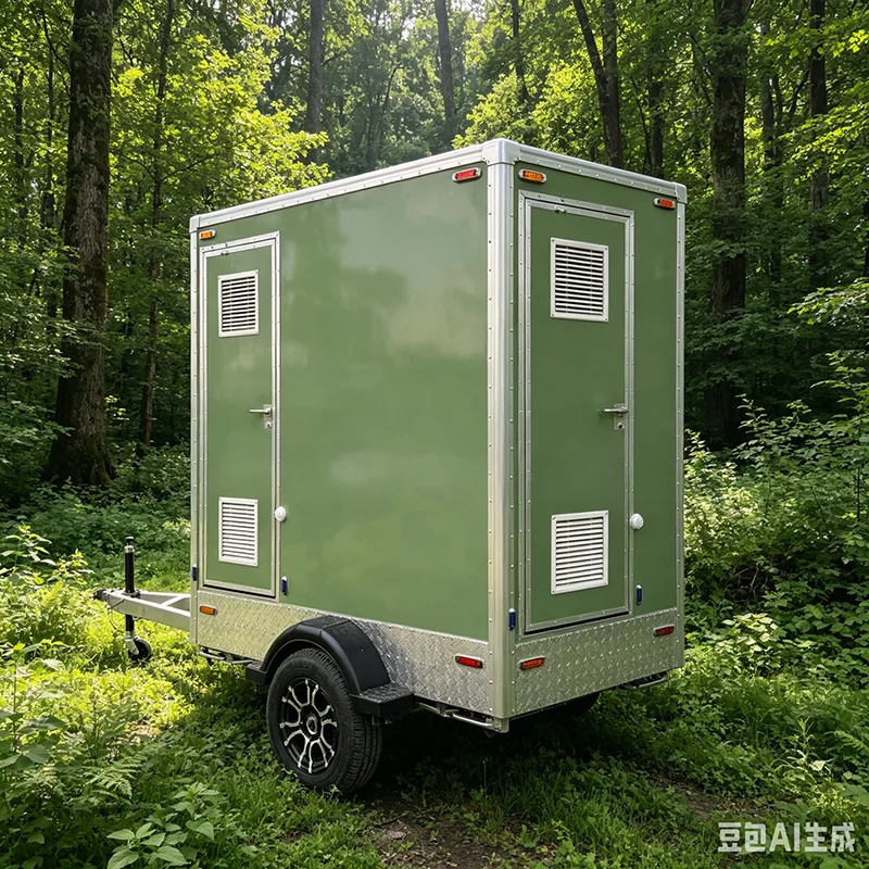 Lightweight Prebuilt Portable Outdoor Toilet Mobile Restroom Booth Easy Moving for Short Term Construction Projects