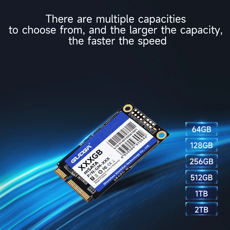 Imagem -05 - Gudga Msata Drive 4tb 2tb 1tb Mini Ssd Unidades Internas de Estado Sólido Disco Rígido 3d Nand Alto Desempenho para Computador Portátil