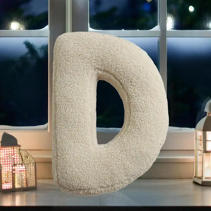 Coussin Décoratif Doux avec Initiales de l'Alphabet, Lettres Anglaises de A à Z