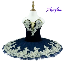 Pre-Professional Ballet Tutus navy blue Velvet Classical Tutu pancake Adult Women platter Tutu Stage Costume white BLST19101