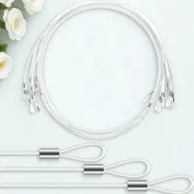 12 個ナイロンロープクリア吊り下げワイヤー 1.5 メートルヘビーデューティ額縁キャンバスカーテン物干しホームデコレーションツール