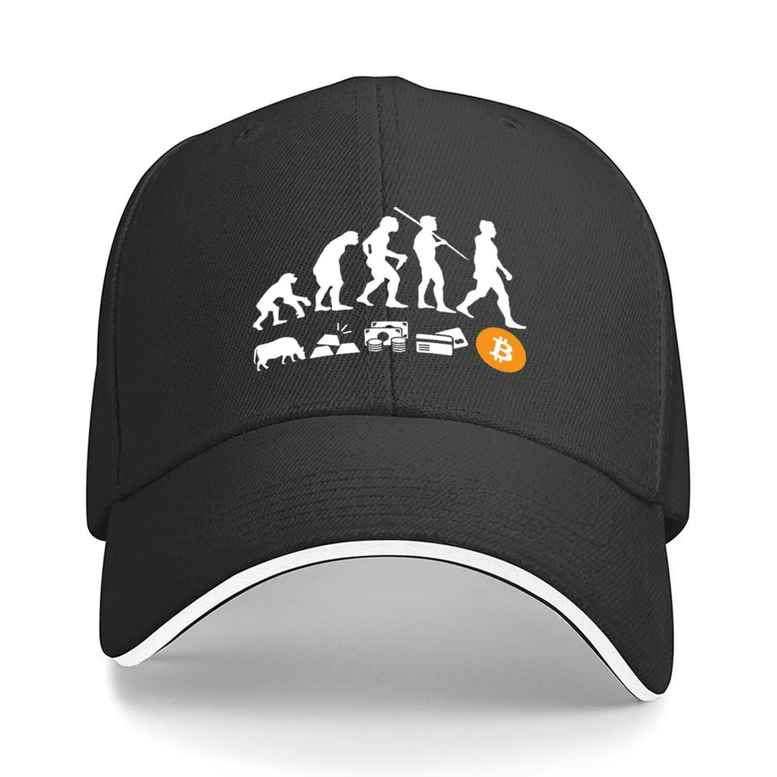 Bitcoin Evolution of Money BTC Crypto Logo Baseball Cap summer hat Bobble Hat party Hat Golf Golf Women Men's