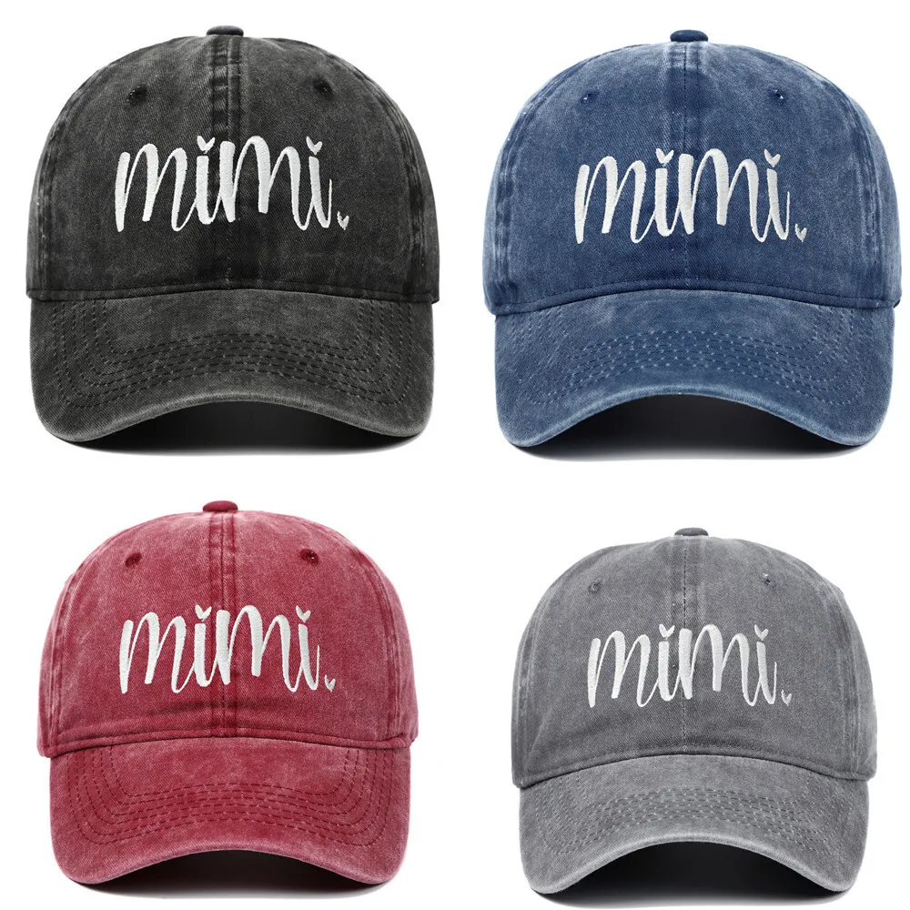 

New Mother's Day Gift MIMI Embroidered Hat Vintage Soft Top Washed Baseball Cap