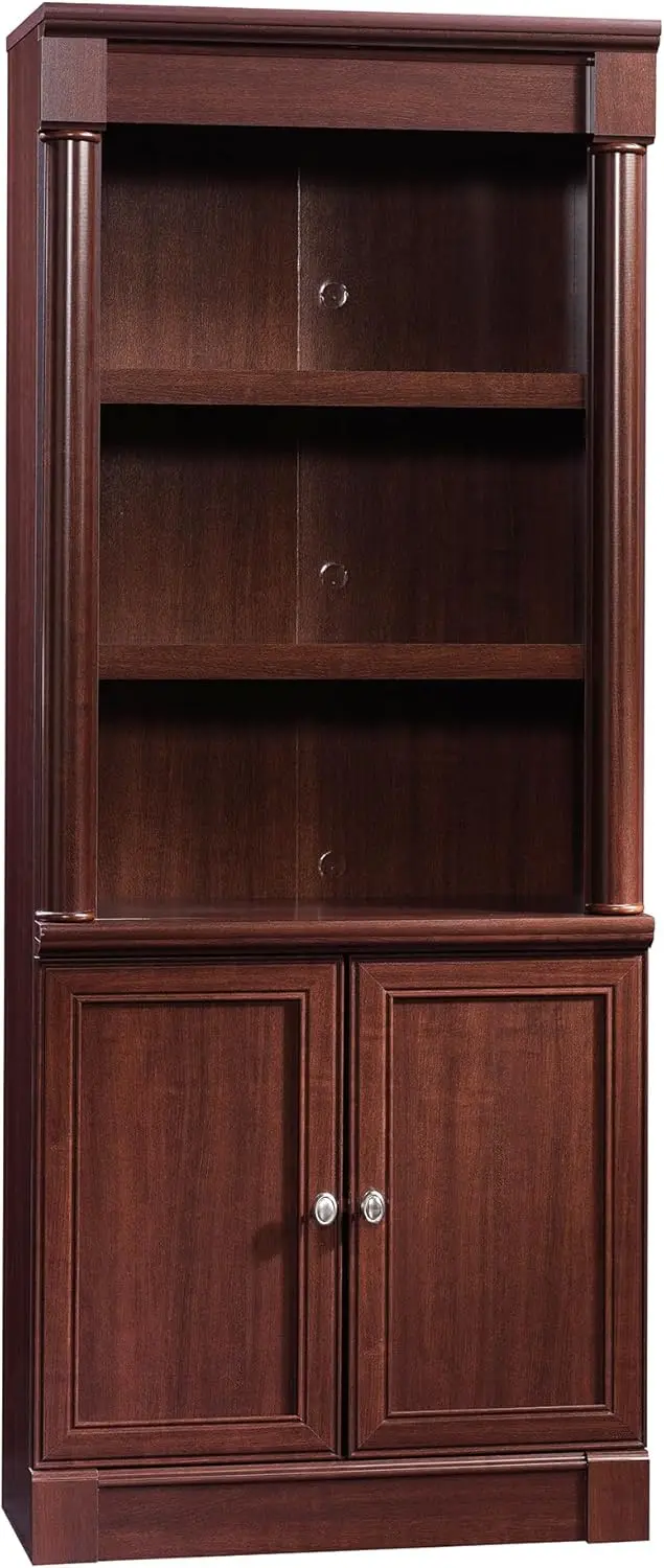 Bookshelf with Storage, Library Bookcase with Doors and Adjustable Shelves, L: 29.37