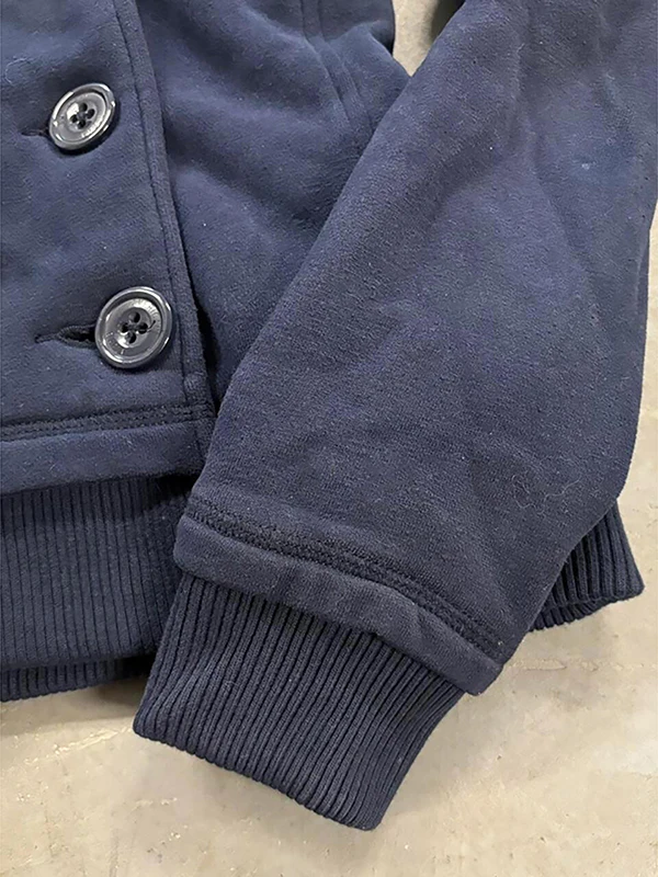 الأزرق Fce اصطف هوديي Jaet المرأة خمر تصميم الإحساس الخريف الشتاء ملابس خارجية الفتيات الوقوف صالح مزيج القطن