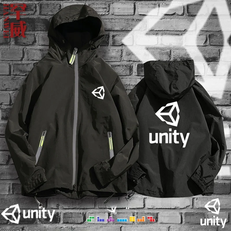 

Uni3D Game Development Engine Jaet Мужское легкое пальто с капюшоном и шляпой из хлопка с добавлением полиэфирного волокна на молнии Lon...