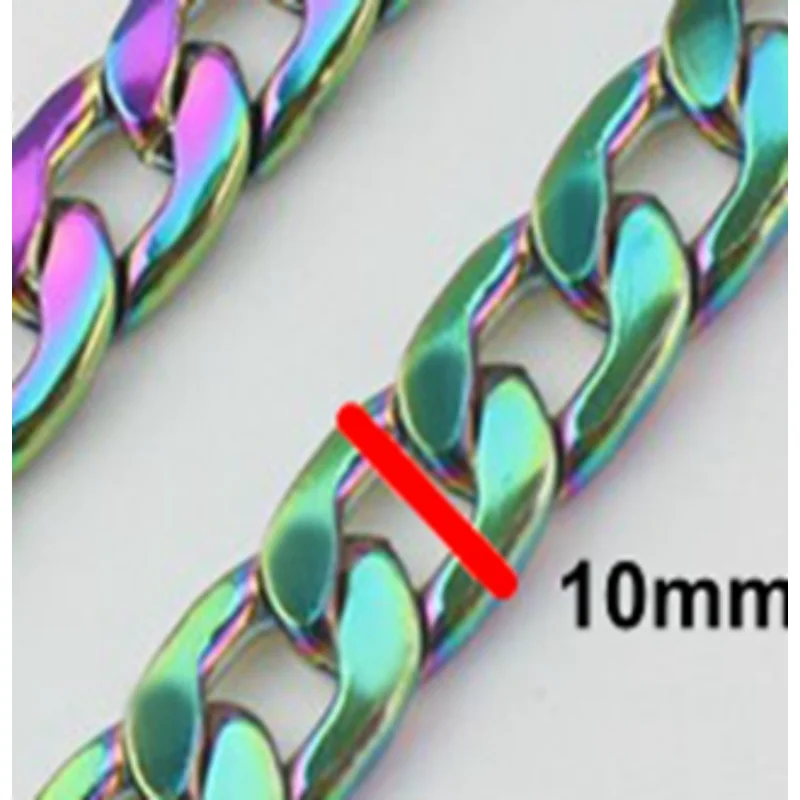 30/45/60/100/110/120/130/140cm Rainbow Chain Bags Purses Strap Accesscmory Quality Plating Cover Flat Chain DIY