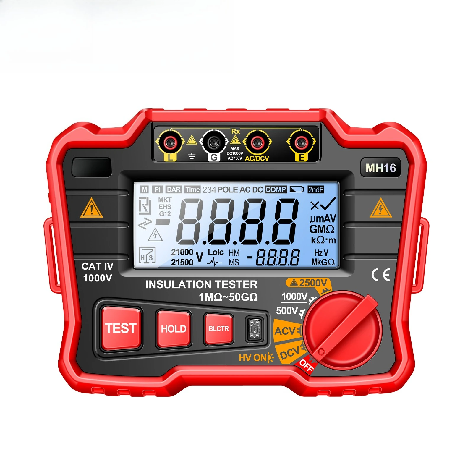 

MH16 Insulation Resistance Meter High AC/DC Voltage Ohmmeter 2500V Tester Tool